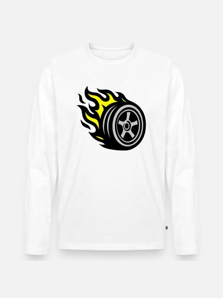Tire Flame - Men's Premium Organic Long Sleeve Shirt - white