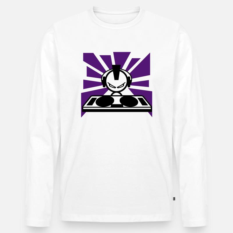 sound - Männer Premium Bio Langarmshirt - Weiß