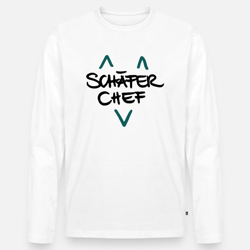 Schäferchef - Männer Premium Bio Langarmshirt - Weiß