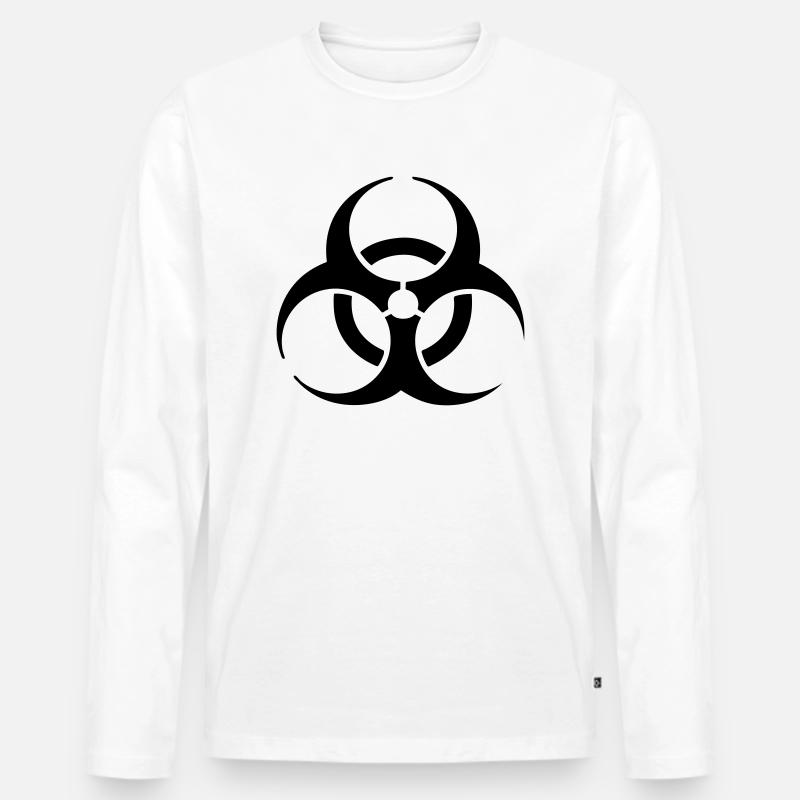 hardstyle T-Shirts - Männer Premium Bio Langarmshirt - Weiß
