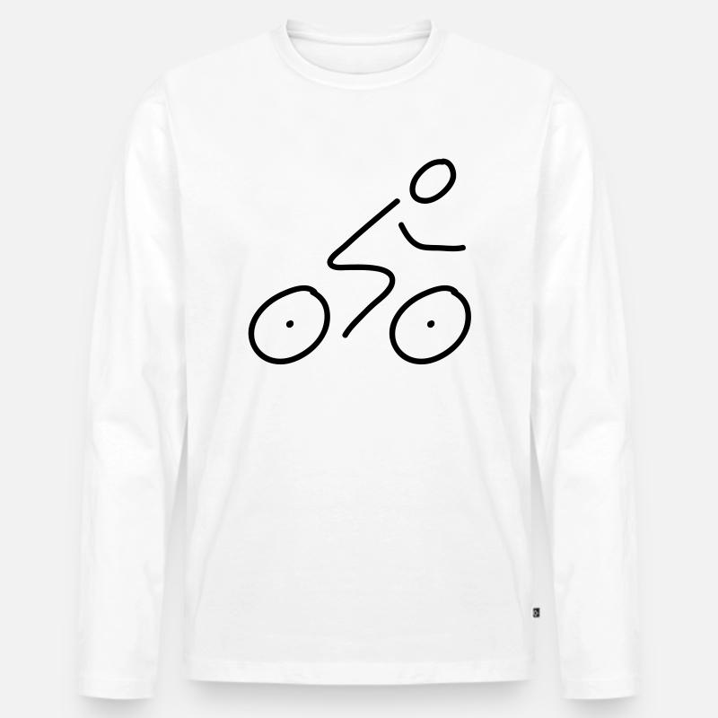 fahrradfahren - line - Männer Premium Bio Langarmshirt - Weiß