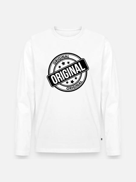 Original - Männer Premium Bio Langarmshirt - Weiß