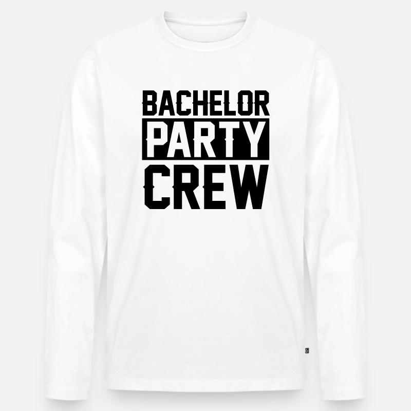 Bachelor Party Crew - Männer Premium Bio Langarmshirt - Weiß