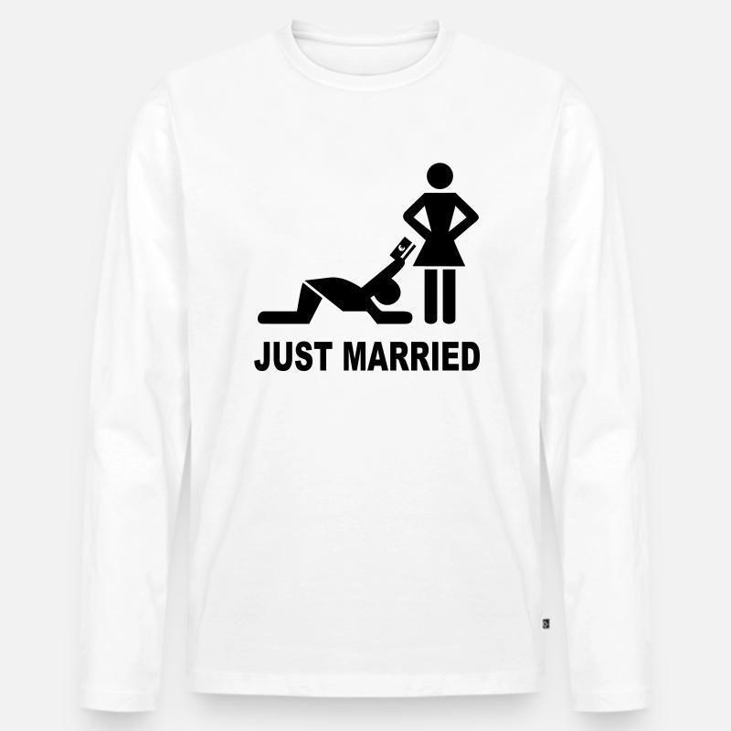 married - Männer Premium Bio Langarmshirt - Weiß