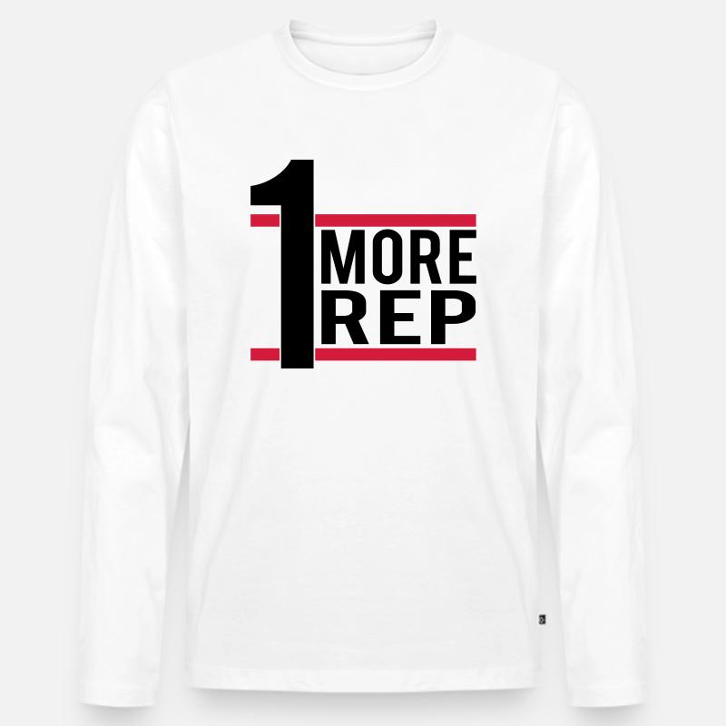 1 More Rep - Männer Premium Bio Langarmshirt - Weiß