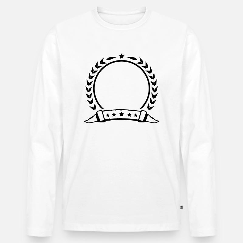 shield_empty_lu1 - Männer Premium Bio Langarmshirt - Weiß