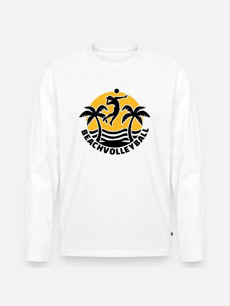 Beachvolleyball - Männer Premium Bio Langarmshirt - Weiß