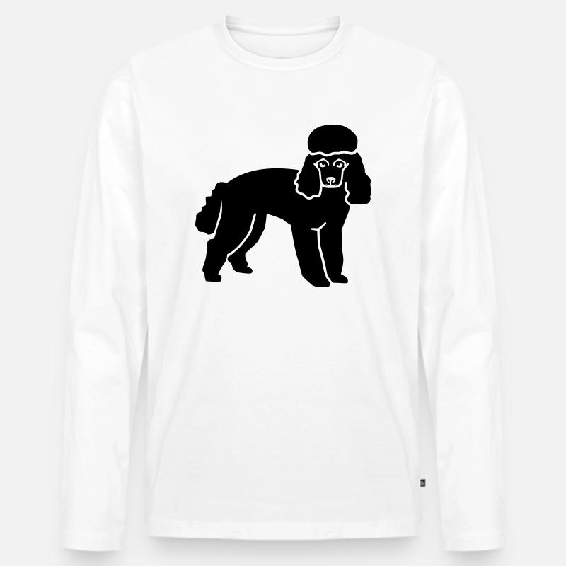 Poodle - Men's Premium Organic Long Sleeve Shirt - white