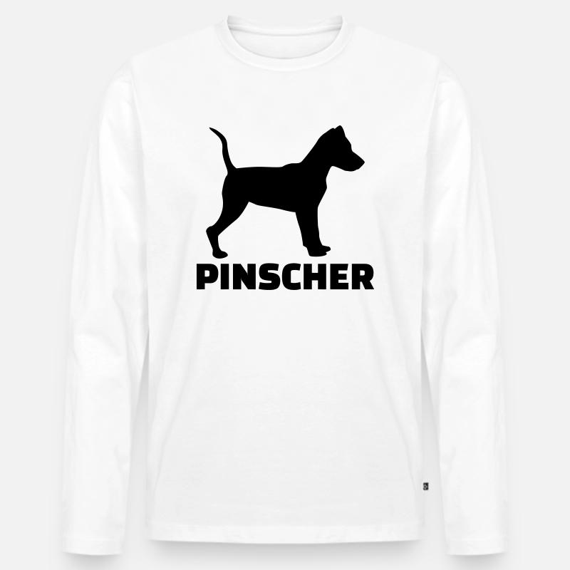 Pinscher - Männer Premium Bio Langarmshirt - Weiß