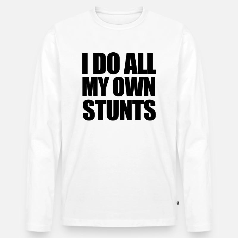 Stunts - Männer Premium Bio Langarmshirt - Weiß