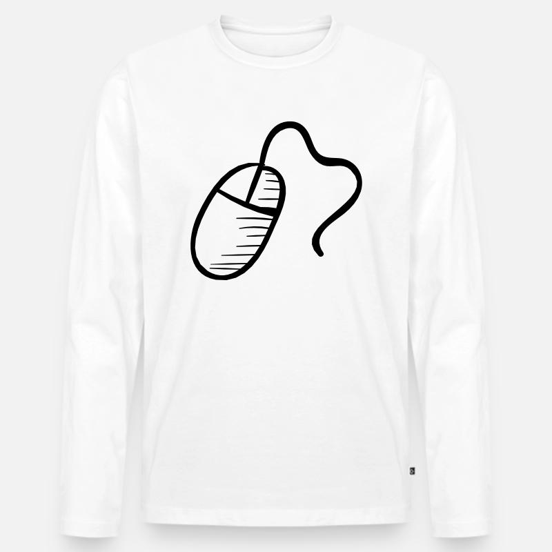 Computer Mouse - Männer Premium Bio Langarmshirt - Weiß