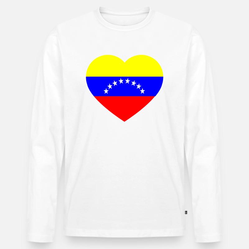Venezuela liebt Liebe - Männer Premium Bio Langarmshirt - Weiß