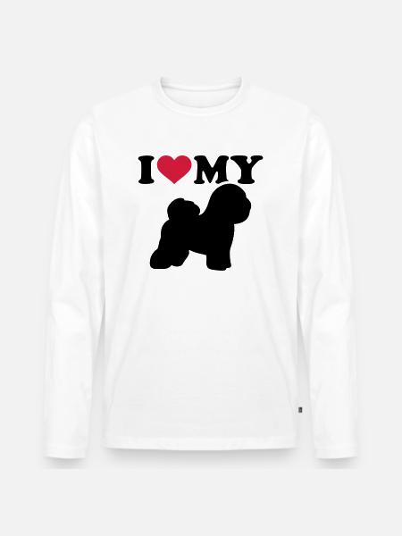 Bichon Frise - Men's Premium Organic Long Sleeve Shirt - white