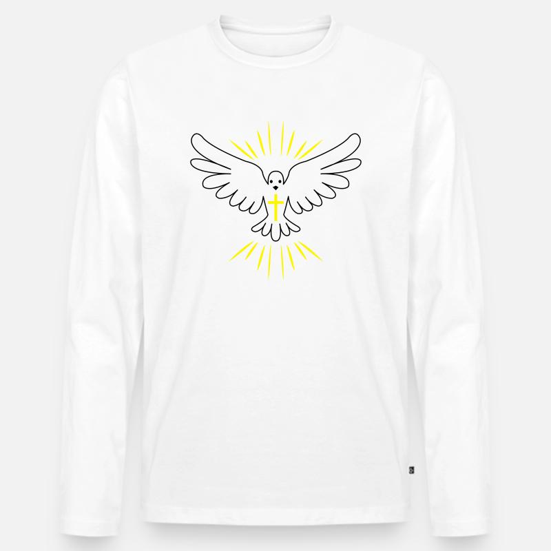 holy_ghost_002 - Männer Premium Bio Langarmshirt - Weiß