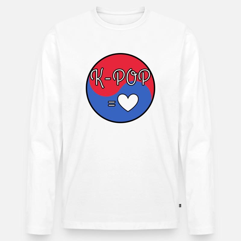 K POP is Love - Männer Premium Bio Langarmshirt - Weiß