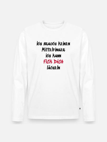 Fick Dich lächeln - Männer Premium Bio Langarmshirt - Weiß