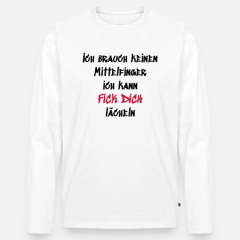 Fick Dich lächeln - Männer Premium Bio Langarmshirt - Weiß