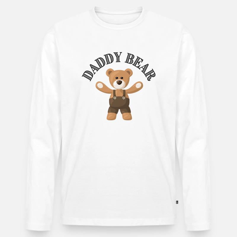 Daddy Bär Arbeiter Teddybär - Männer Premium Bio Langarmshirt - Weiß