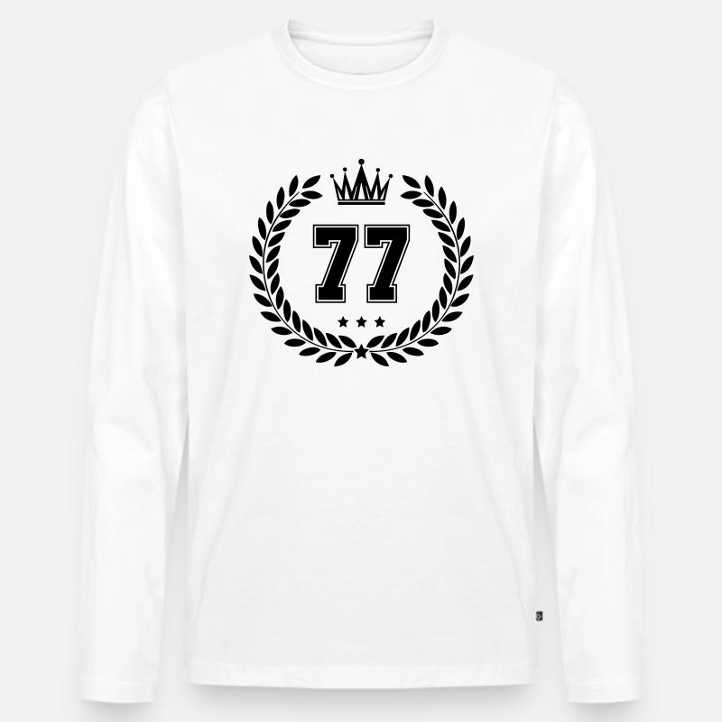 wappen 77 - Männer Premium Bio Langarmshirt - Weiß