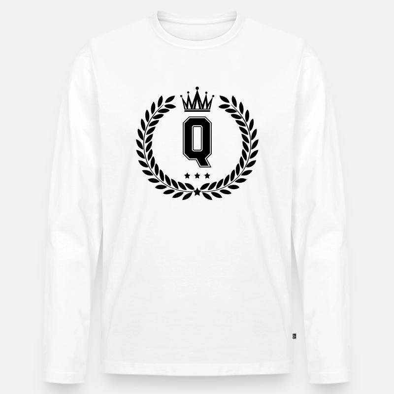 wappen Q - Männer Premium Bio Langarmshirt - Weiß