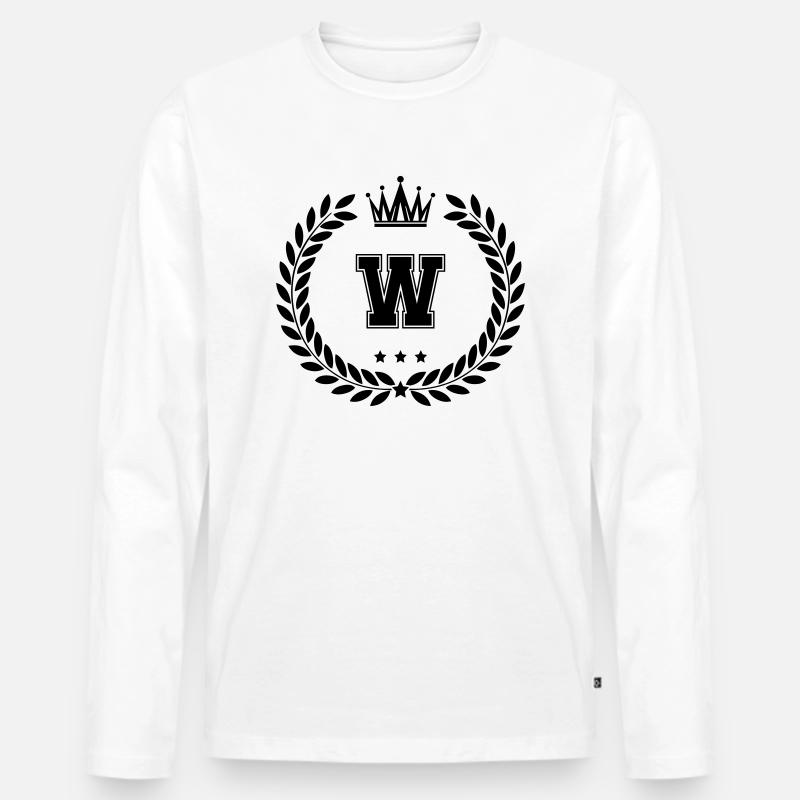 wappen W - Männer Premium Bio Langarmshirt - Weiß