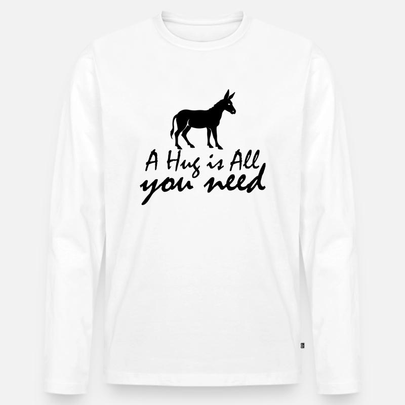 Donkey Esel - Männer Premium Bio Langarmshirt - Weiß