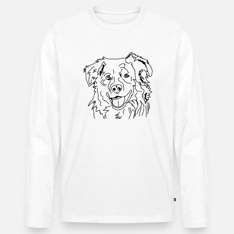 Australian Shepherd - Männer Premium Bio Langarmshirt - Weiß
