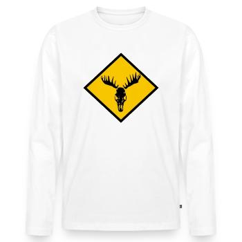 Crâne d’orignal - T-shirt manches longues Premium bio Homme - blanc - Devant - Nico (187cm)