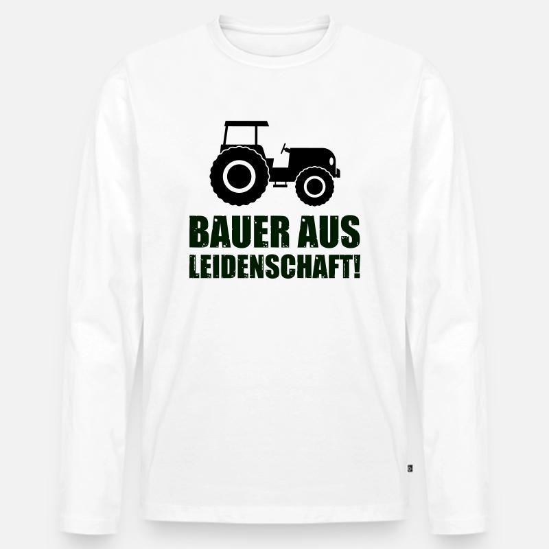 bauer aus leidenschaft - Männer Premium Bio Langarmshirt - Weiß