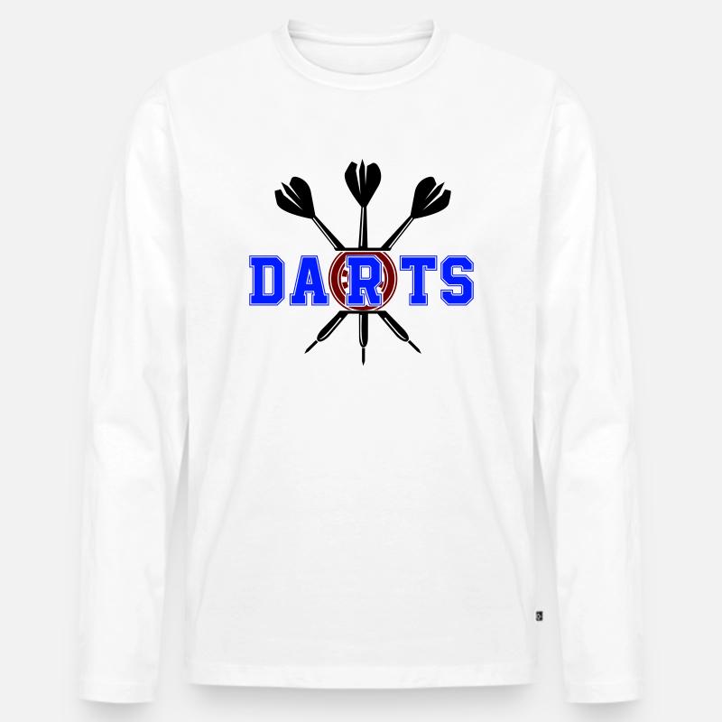darts - Männer Premium Bio Langarmshirt - Weiß