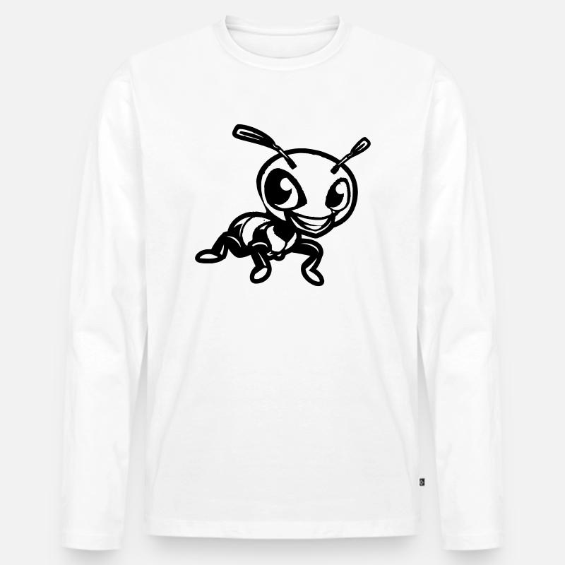 ameise comic - Männer Premium Bio Langarmshirt - Weiß