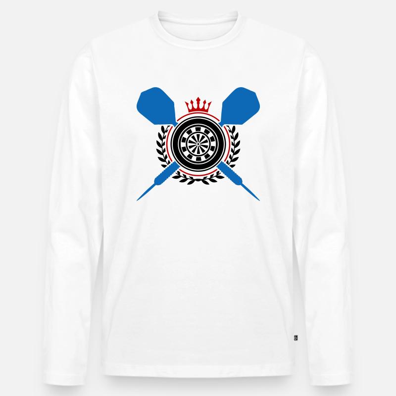 darts dartpfeil dartscheibe - Männer Premium Bio Langarmshirt - Weiß