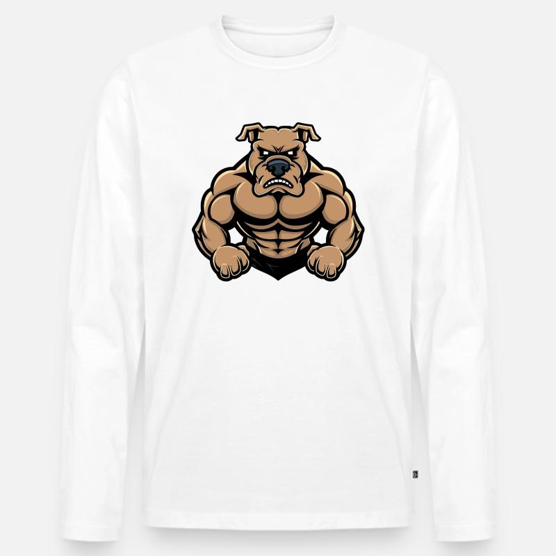 Hund Dog Comic - Männer Premium Bio Langarmshirt - Weiß