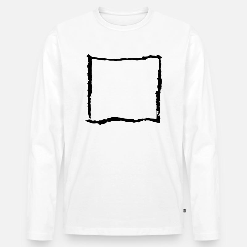 rechteck - Männer Premium Bio Langarmshirt - Weiß
