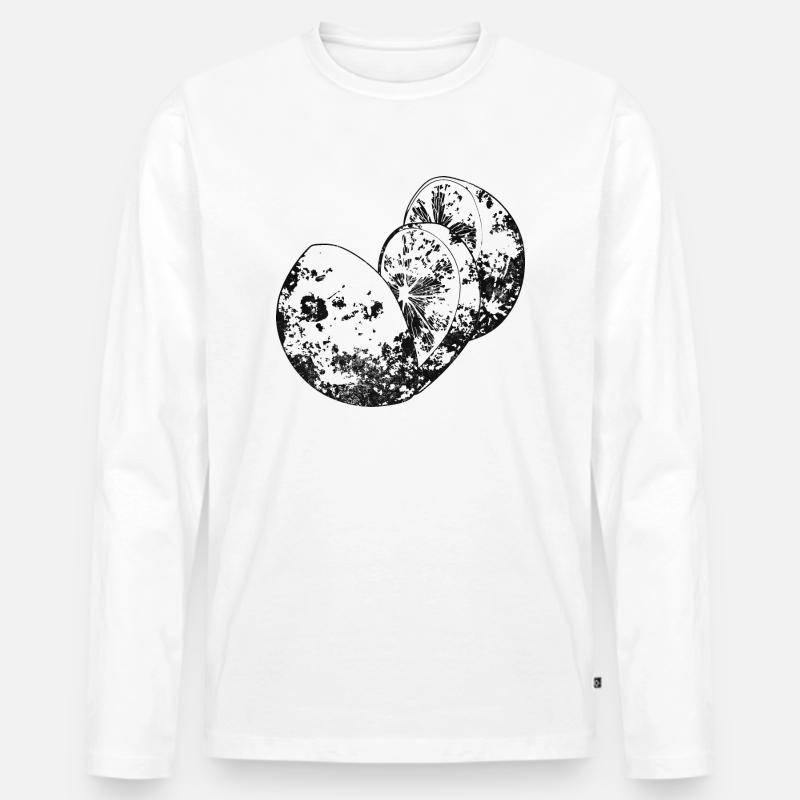 Der Mond ist eine Frucht - Männer Premium Bio Langarmshirt - Weiß