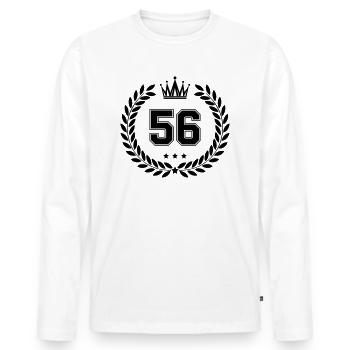 wappen 56 - Männer Premium Bio Langarmshirt - Weiß - Vorne - Nico (187cm)