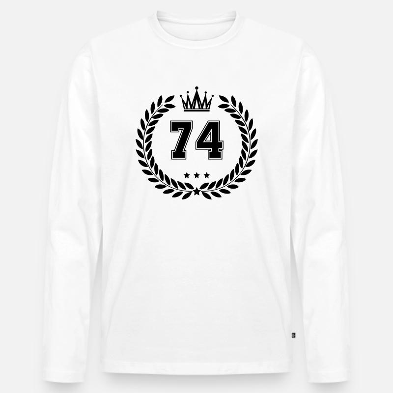 wappen 74 - Männer Premium Bio Langarmshirt - Weiß