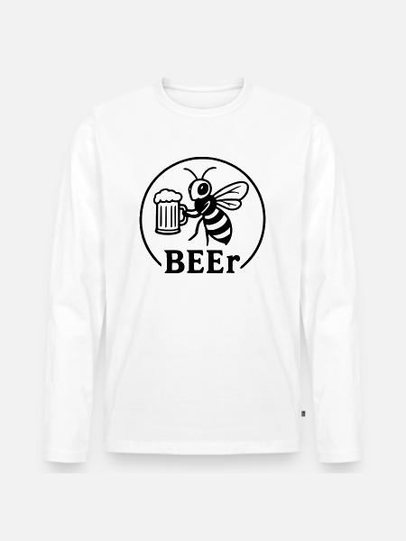 BEE...r - T-shirt manches longues Premium bio Homme - blanc