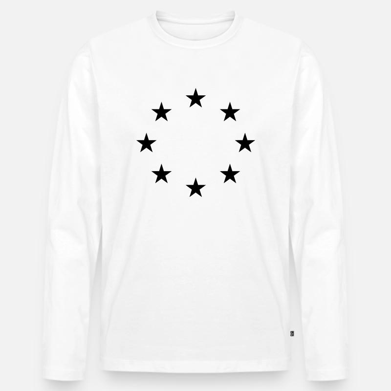 sterne - Männer Premium Bio Langarmshirt - Weiß