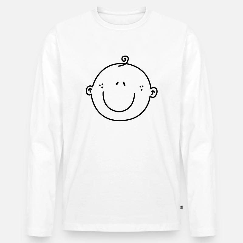 bebis - Männer Premium Bio Langarmshirt - Weiß