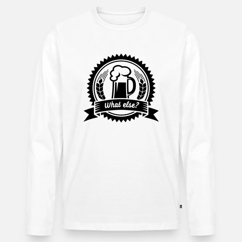 Bier - what else? (badge) - Männer Premium Bio Langarmshirt - Weiß