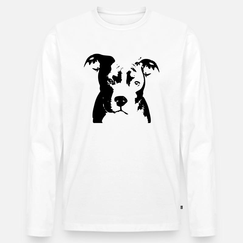 Pitbull_Puppy_2 - Männer Premium Bio Langarmshirt - Weiß