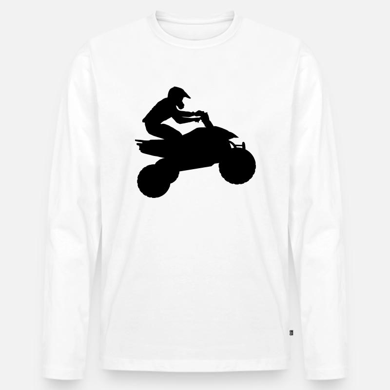 quad - Männer Premium Bio Langarmshirt - Weiß