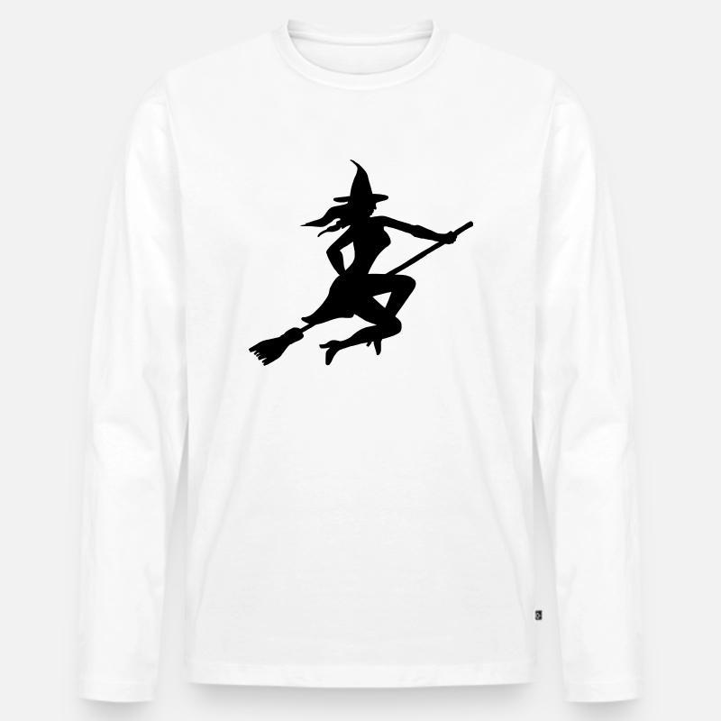 hexe - Männer Premium Bio Langarmshirt - Weiß