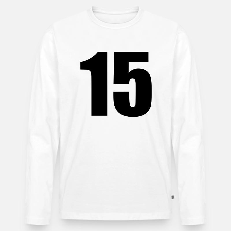 15 - Männer Premium Bio Langarmshirt - Weiß