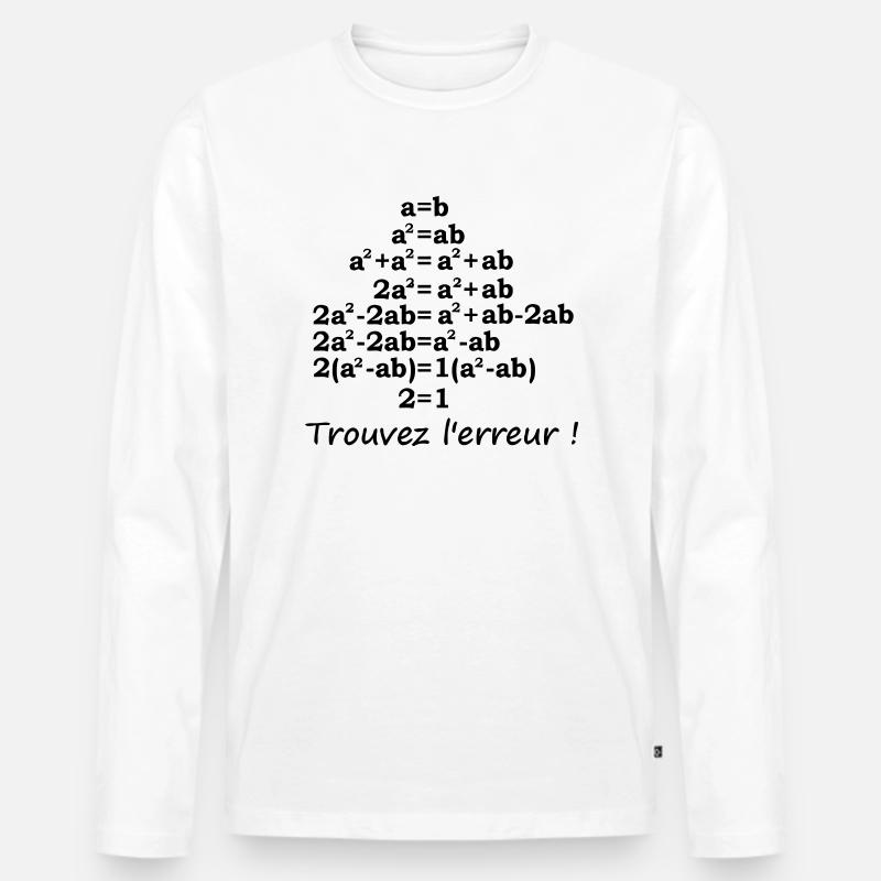 trouvez_erreur - Männer Premium Bio Langarmshirt - Weiß