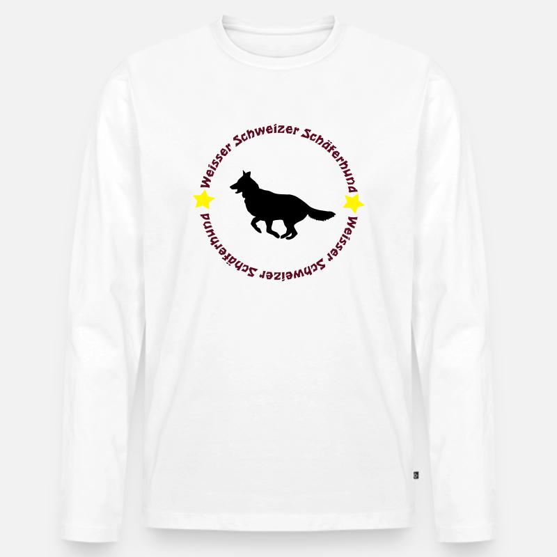 Weisser Schweizer Schäferhund - Männer Premium Bio Langarmshirt - Weiß