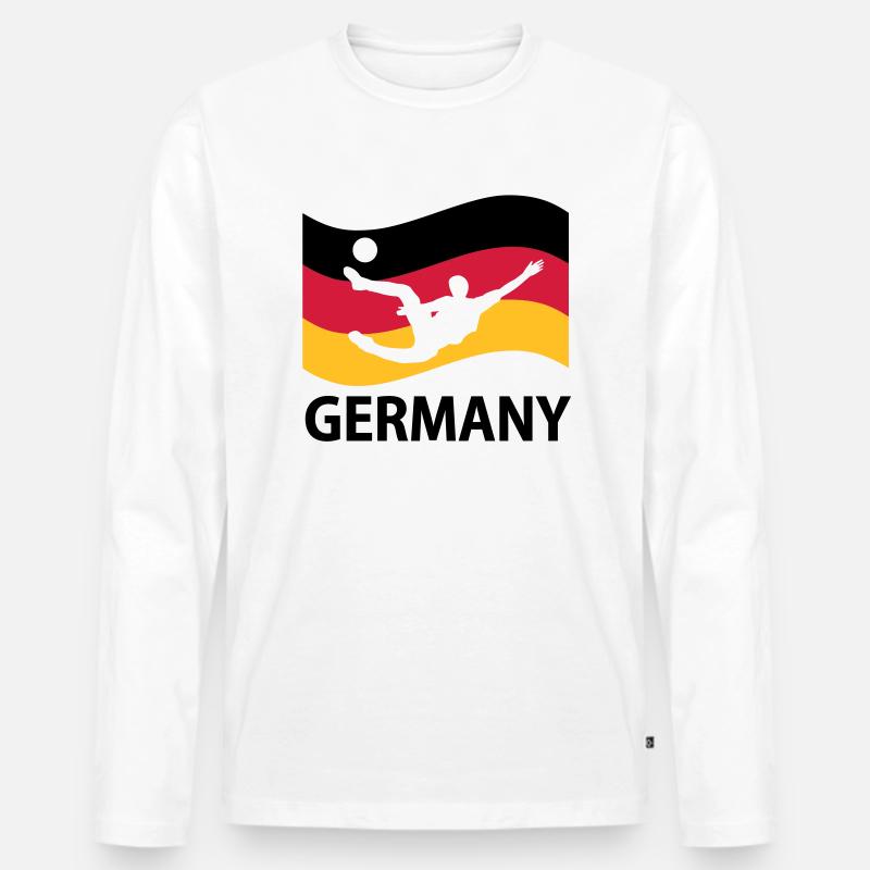 Deutschland Fußball - Männer Premium Bio Langarmshirt - Weiß