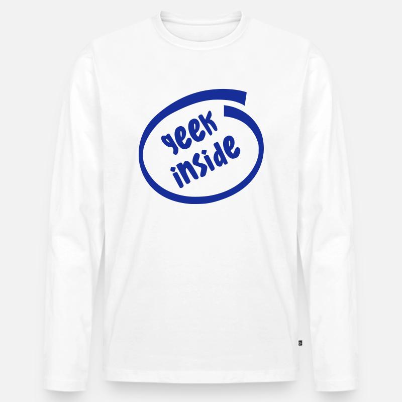 geek inside - Männer Premium Bio Langarmshirt - Weiß