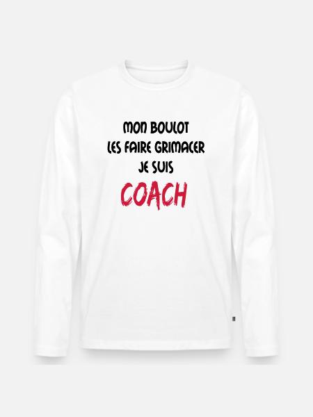 Mon boulot coach 1 - Men's Premium Organic Long Sleeve Shirt - white